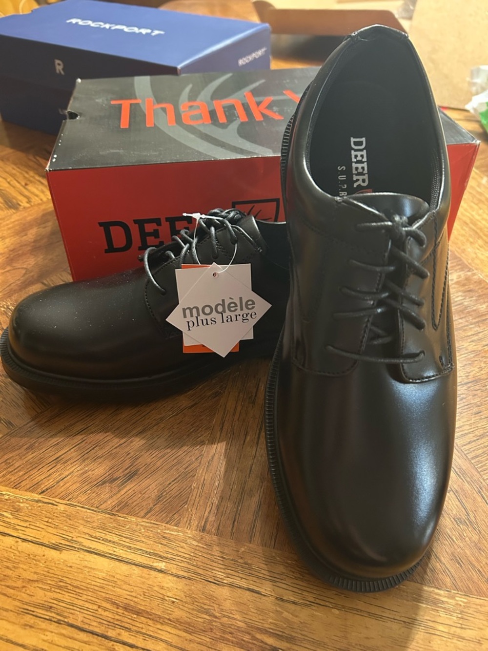 Deer Stags Times Shoes Mens Size 9 W Black Leather Derby Oxford Dress Comfort